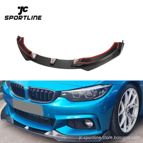 REAL Carbon Fiber Front Bumper Splitter Lip Spoiler for BMW 4 Series F32 F33 F36 M Sport 2014-2019